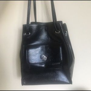 Zara women faux leather bucket bag style